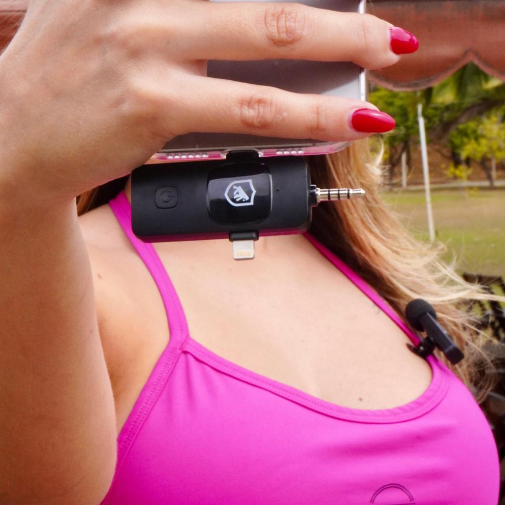 Microfone de Lapela 3 em 1 - Armor - Tipo C / Lightning / P2 - Gshield