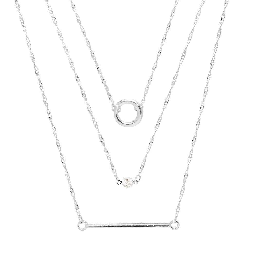 Miniatura Colar Triplo Armazem Rr Bijoux Banho Prata Delicado