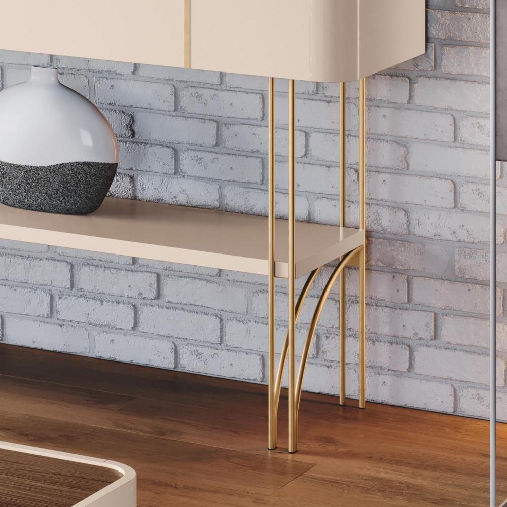 Miniatura Aparador Sala De Estar Vivant Off White-castanho - Hb Móveis Off White-castanho