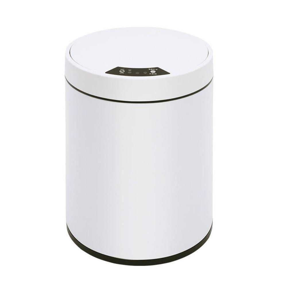 Miniatura Lixeira Automatica Branca 8 Litros Sensor Inteligente Cozinha Banheiro Inox Cesto Lixo Luxo Escritorio