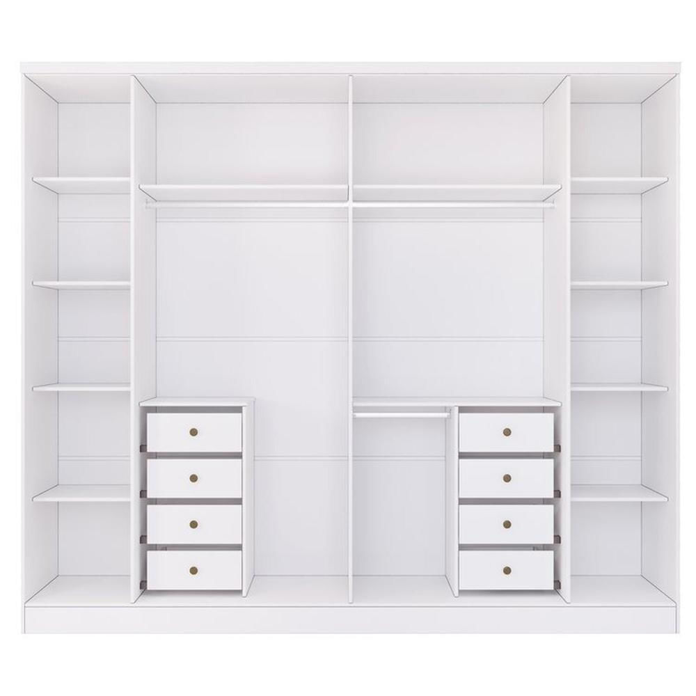 Guarda-Roupa 6 Portas Portugal E Comoda 5 Gavetas Premium Espresso Móveis Branco/Neve
