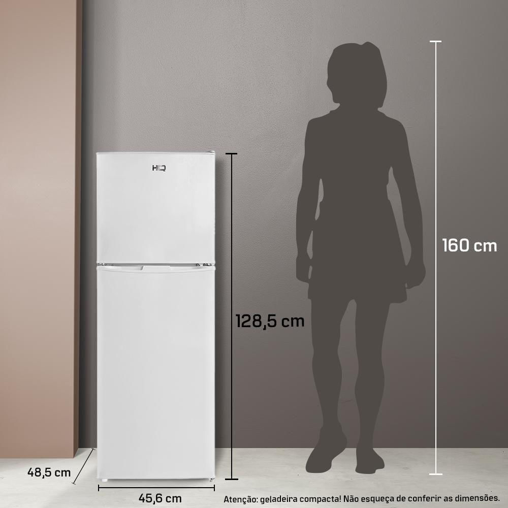 Miniatura Geladeira Refrigerador Compacto HQ Defrost 150L HQ-150RDF Branco - 110V
