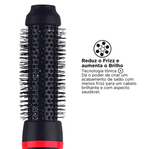 Escova Secadora Alisadora Root Booster Revlon Preto - 110V