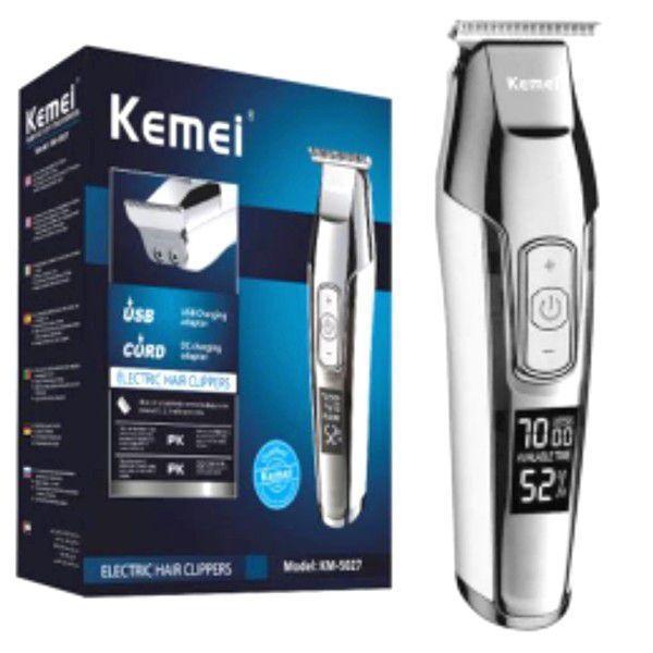 Miniatura Maquina Cortar Cabelo Kemei Km-5027 Elétrico Luxury Prata Pente - Máquina de cortar cabelo - Kemei