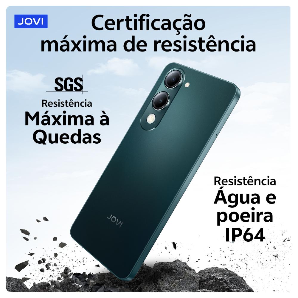 Miniatura Smartphone Jovi Y29s 5g 256gb, 8+8gb Ram Turbo, Câmera 50mp, Dimensity 6300, Bateria 6000mah, Carregamento 44w - Preto Jade CELULAR JOVI Y29S 256GB DUAL SIM 8GB RAM - Preto