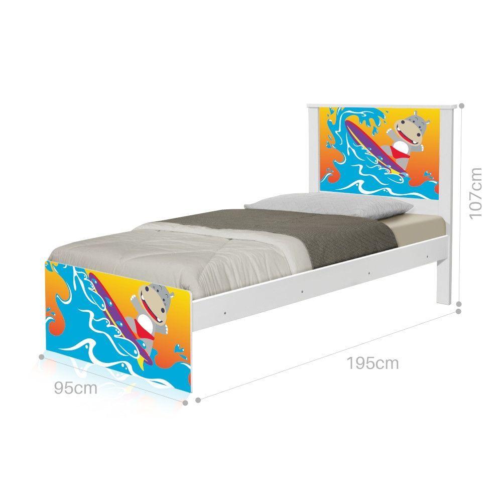 Miniatura Cama Solteiro Adesivada Surfista Com Colchão