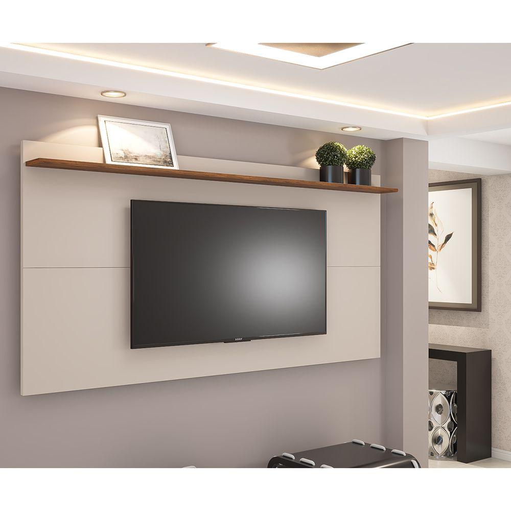 Miniatura Painel Viero para TV até 50 Polegadas Ravena Off White/Imbuia 1 Prateleira