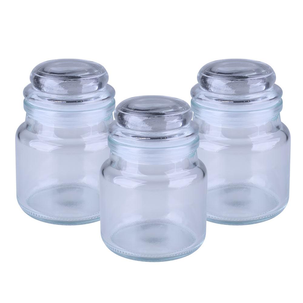 Miniatura Conjunto com 3 Potes Multi Vidro 200ml Dipp Cazza