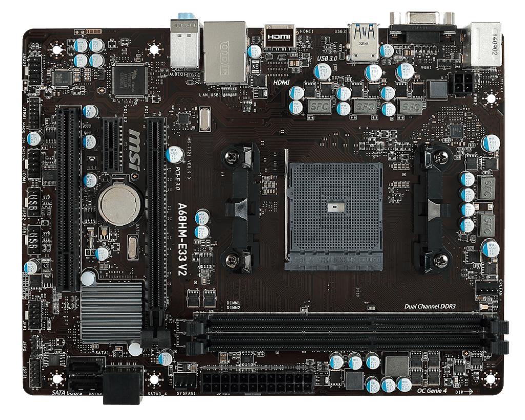Miniatura Placa Mãe Msi A68hm-e33 V2 Fm2  vga/hdmi/usb3.0/ddr3