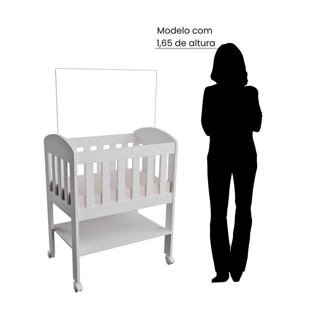 Miniatura Mini Berço Portátil Bebê Com Colchão E Rodinha Carolina Baby