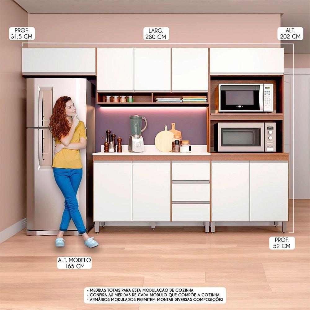 Miniatura Cozinha Compacta Para Kitnet Torre Quente 5pçs Menu Móveis Branco Avelã