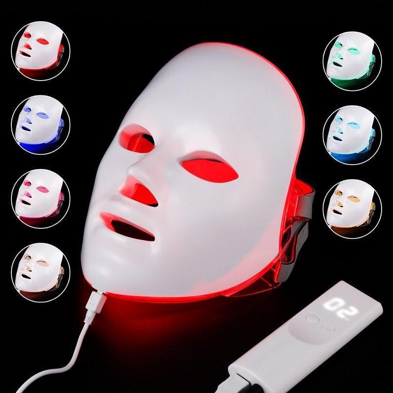 Miniatura Máscara Led 7 Cores Facial Tratamento Pele Fototerapia Cores