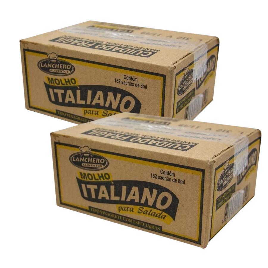 Miniatura Molho Italiano Lanchero Sachê 8Ml 2 Caixas Total 304 Sachês