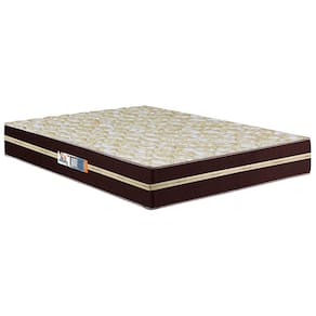 Miniatura Colchão Casal Hellen Millenium Espuma D33 com Euro Pillow e Revestimento em Tecido Jacquard 19x138x188cm - Marrom e Bege