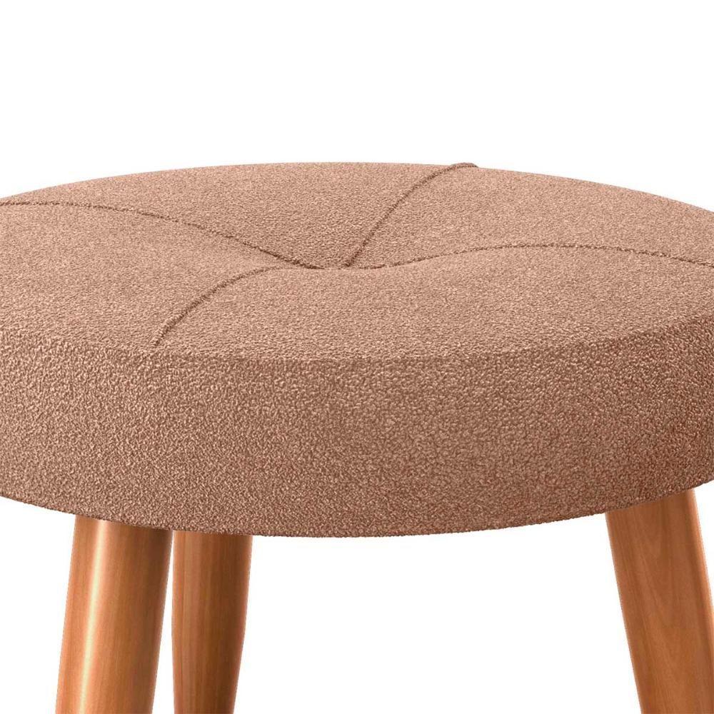 Miniatura Puff Baixo Decorativo Para Descanço Havana Matrix Boucle Marrom