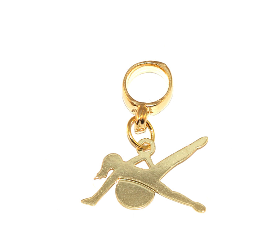Miniatura Pingente Berloque Fitness Pilates Academia Folheado Ouro 18k