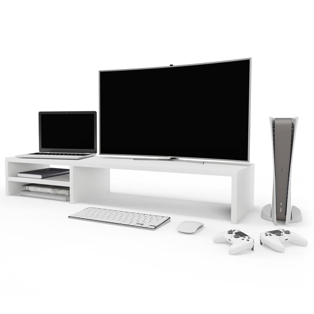 Miniatura Suporte Para Monitor Stand Home Office Lap 90 Cm L03 Branco - Lyam