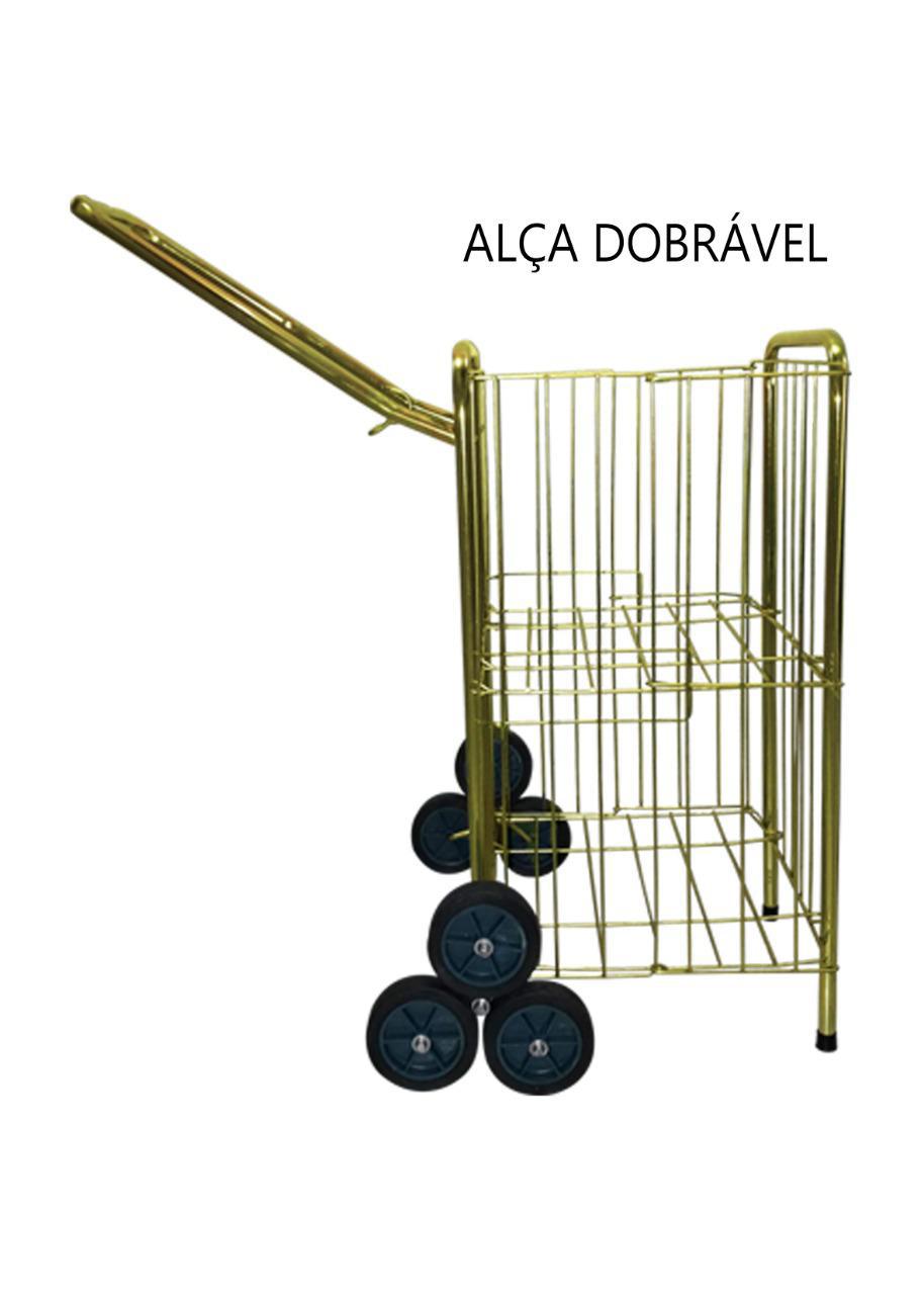 Miniatura Carrinho De Feira Dobrável Com 6 Rodas Subir Escada