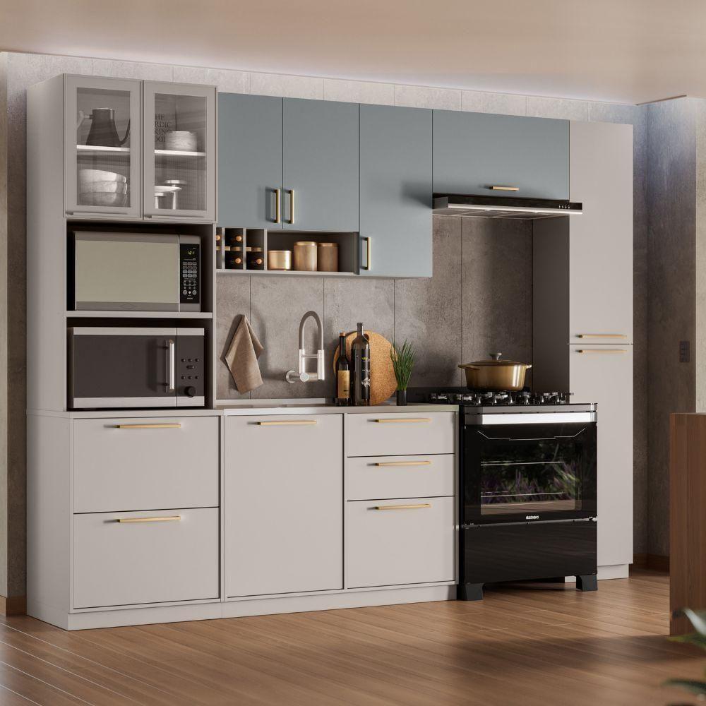 Miniatura Cozinha Completa Itatiaia Essence 5 Peças Fendi E Gris