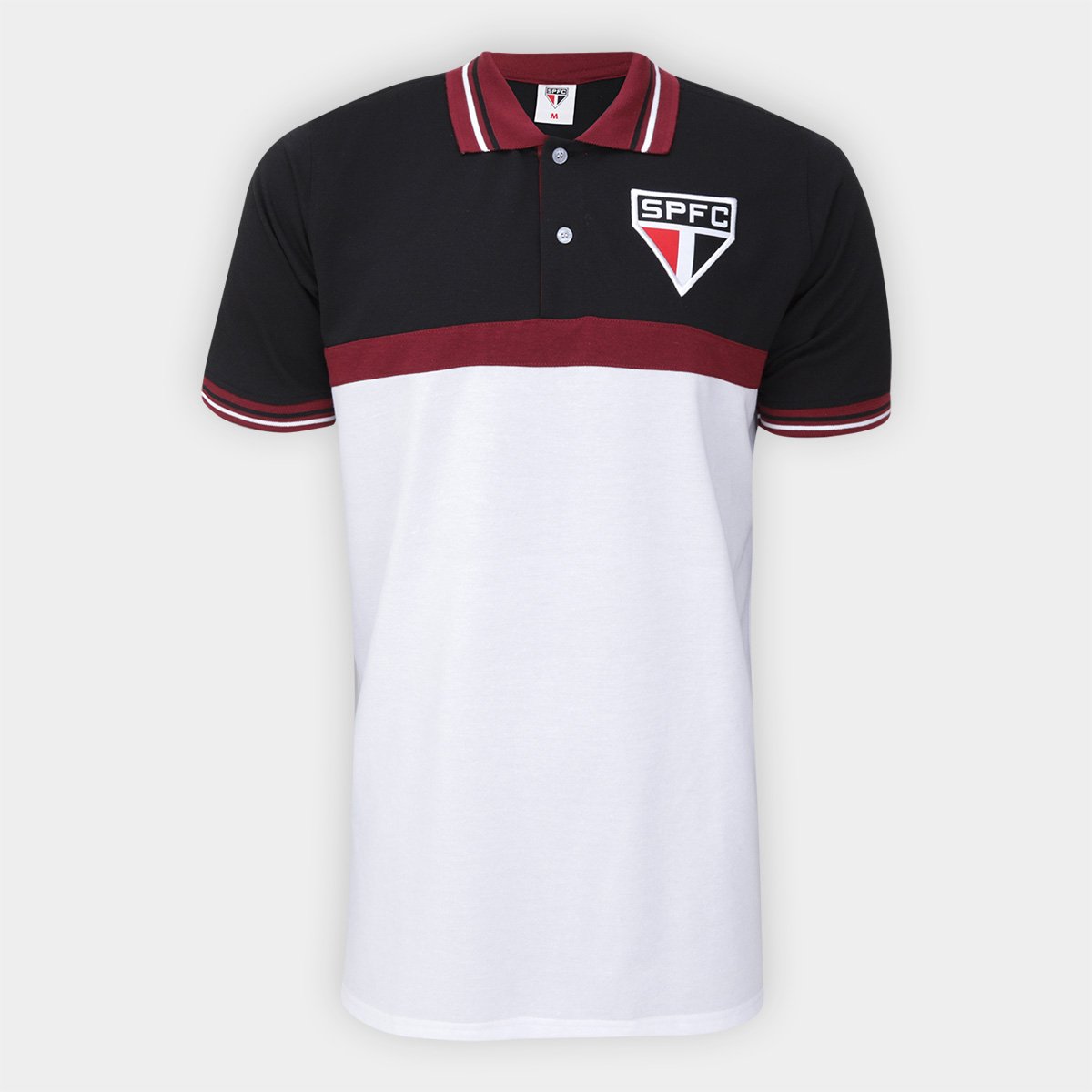 Miniatura Camisa Polo São Paulo Winner Masculina Preto+Branco - EGG