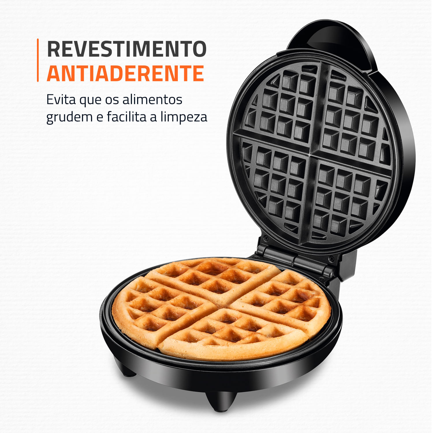 Máquina de Waffle Mondial Pratic Waffle GW-01 GRILL WAFFLE-127V-PRETO/INOX
