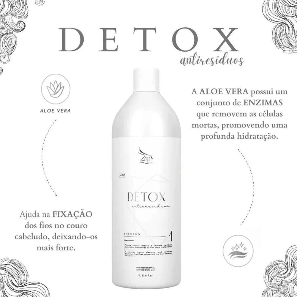 Miniatura Kit 4 Shampoo Anti-resíduos Detox Zap Limpeza Profunda 1 Litro
