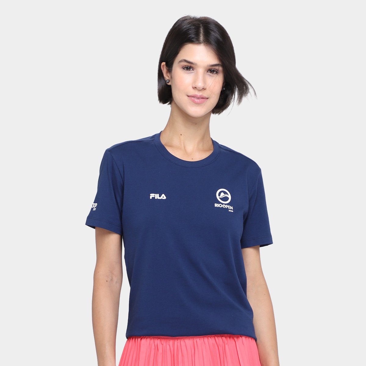 Miniatura Camiseta Fila Premium Rio Open 25 Feminina Marinho - G