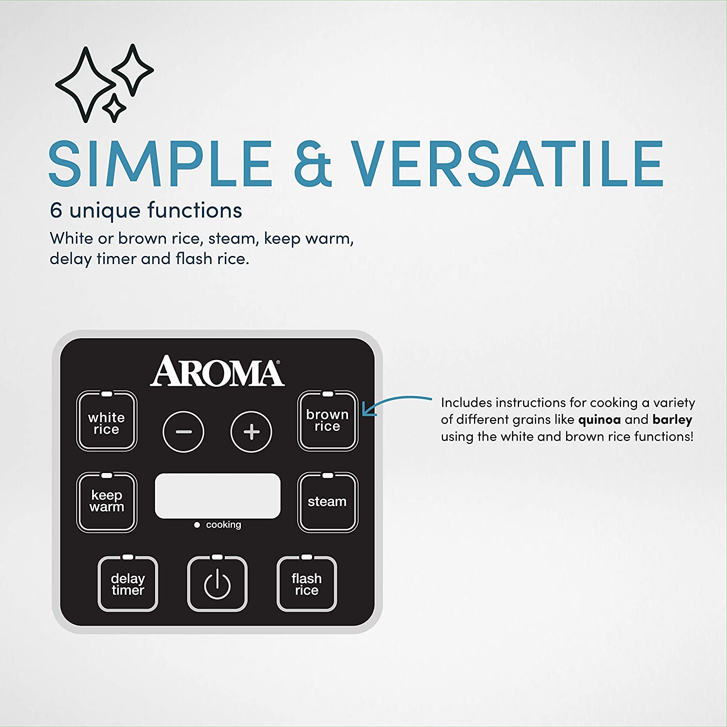 Miniatura Aroma Housewares Panela Elétrica de Arroz, 1 L, 450W, 110V, preto.