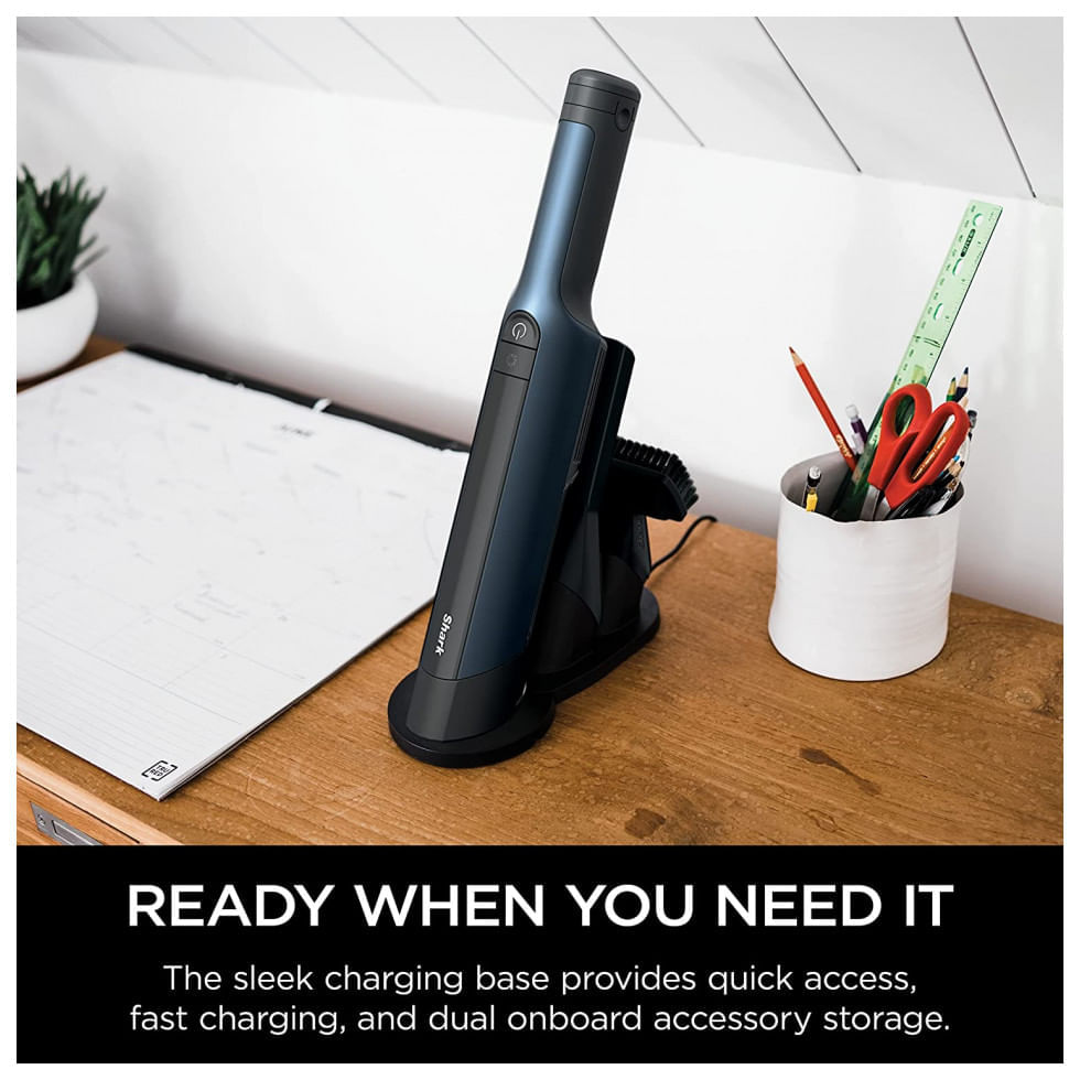 Aspirador de Mão Ultraleve e Portátil com Sucção Poderosa Shark WV410BL, 110V, Azul