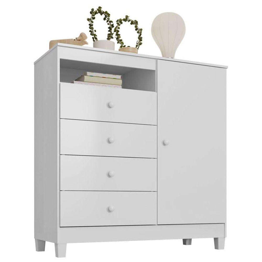 Miniatura Mini Berço Moisés Alegria Com Colchão E Cômoda Infantil Ternura Baby Branco Flex - Incorplac