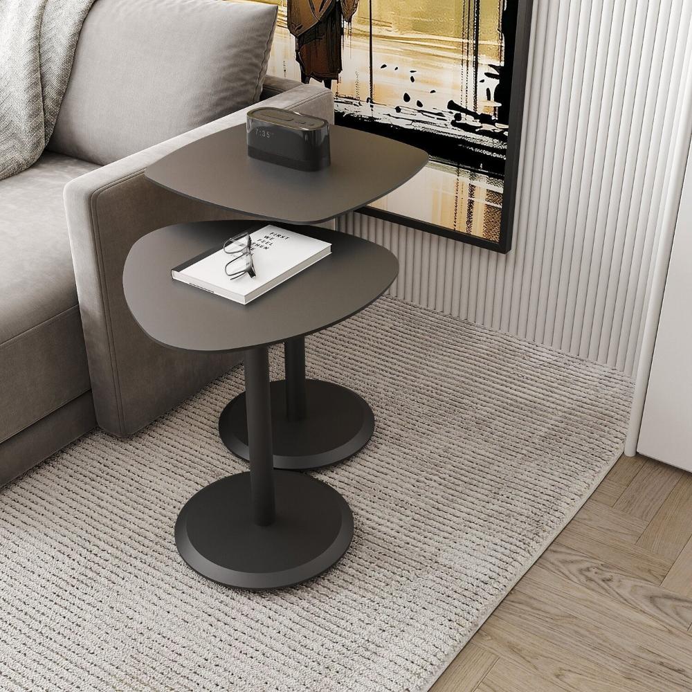 Miniatura Conjunto Mesa de Canto Keva 40x40x53cm Preto