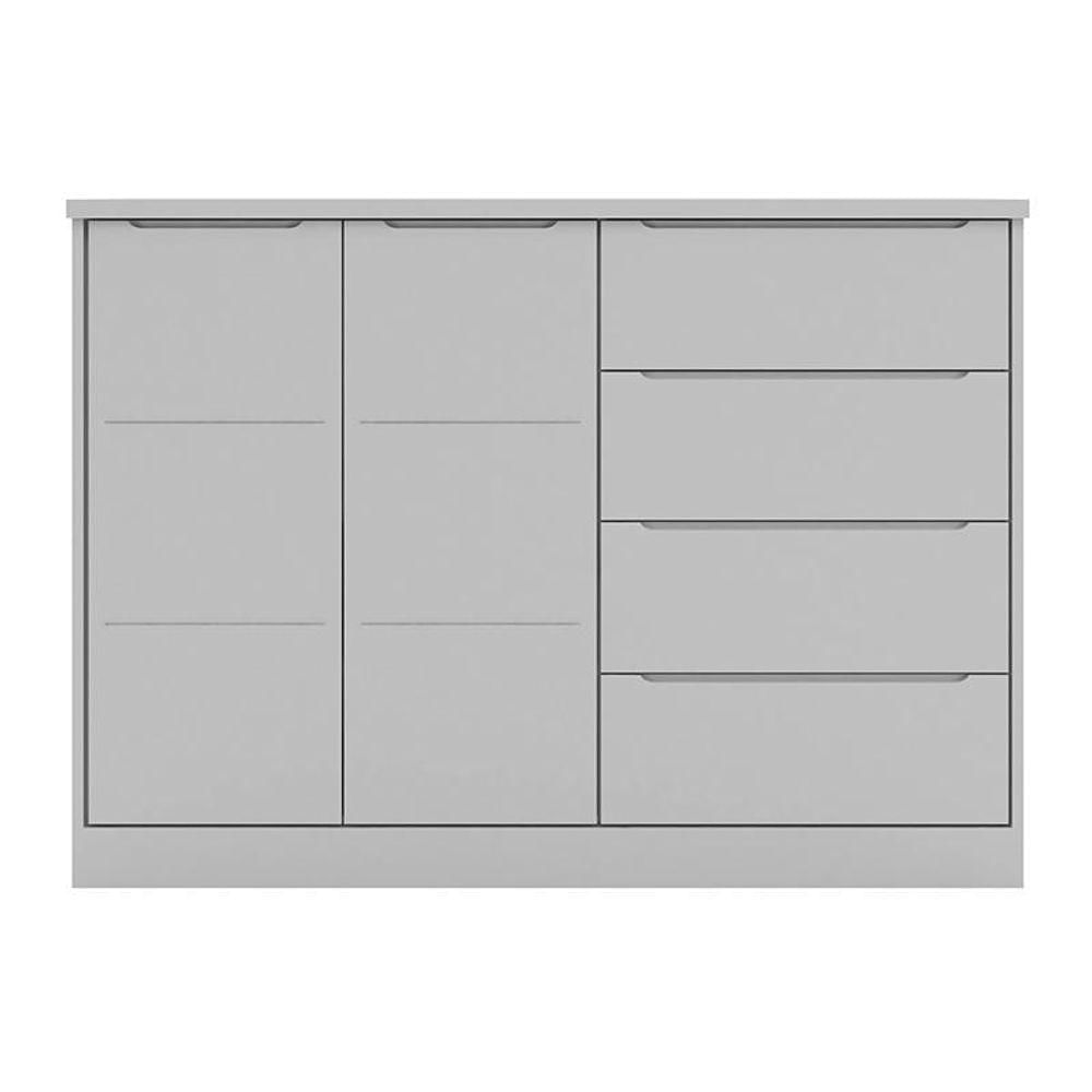 Miniatura Cômoda Infantil Pietra Com 2 Portas E 4 Gavetas Cinza - Pr Baby Cinza