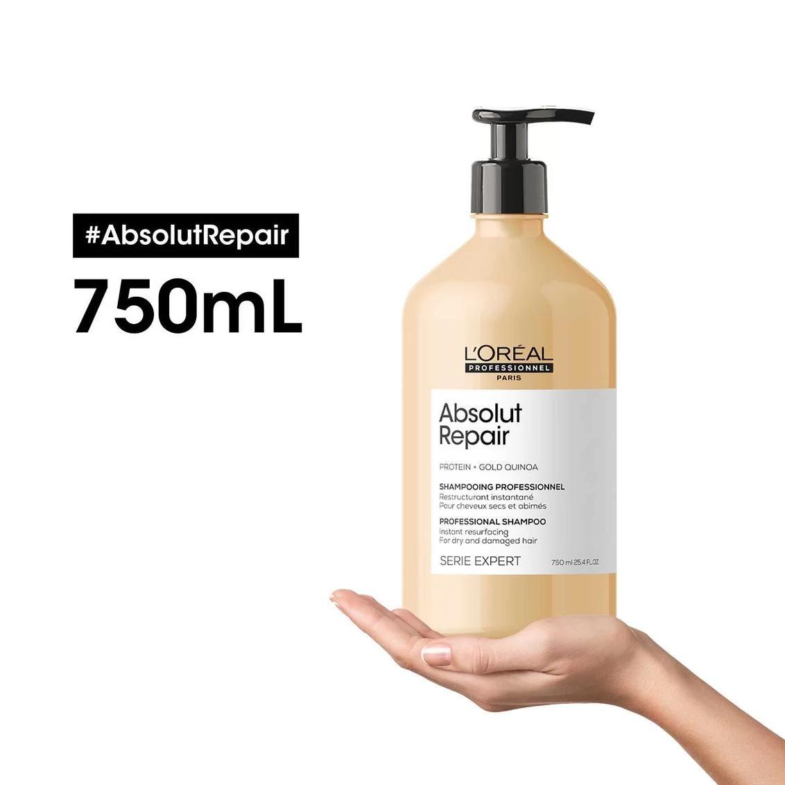 Miniatura Shampoo Loreal Absolut Repair Gold Quinoa + Protein 750Ml