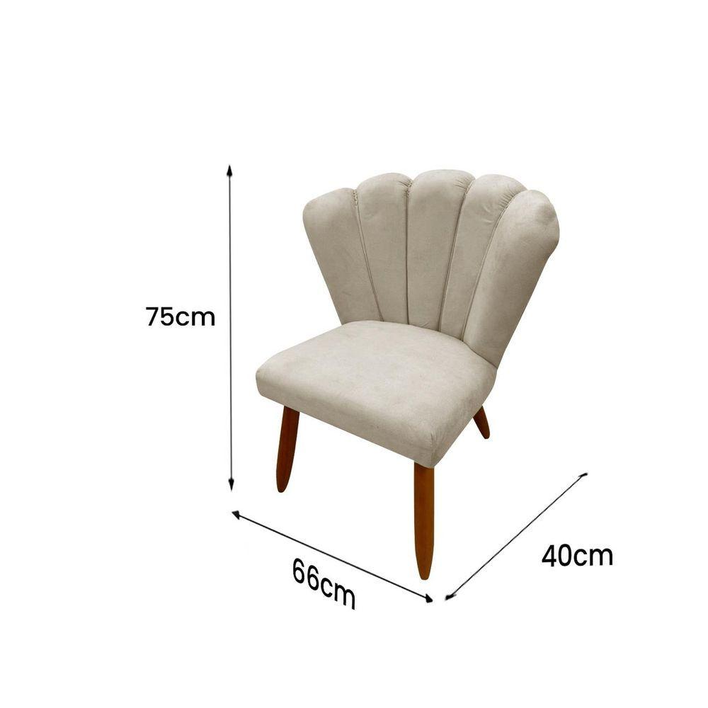 Miniatura Poltrona Cadeira Pétala Penteadeira Dritex suede Bege