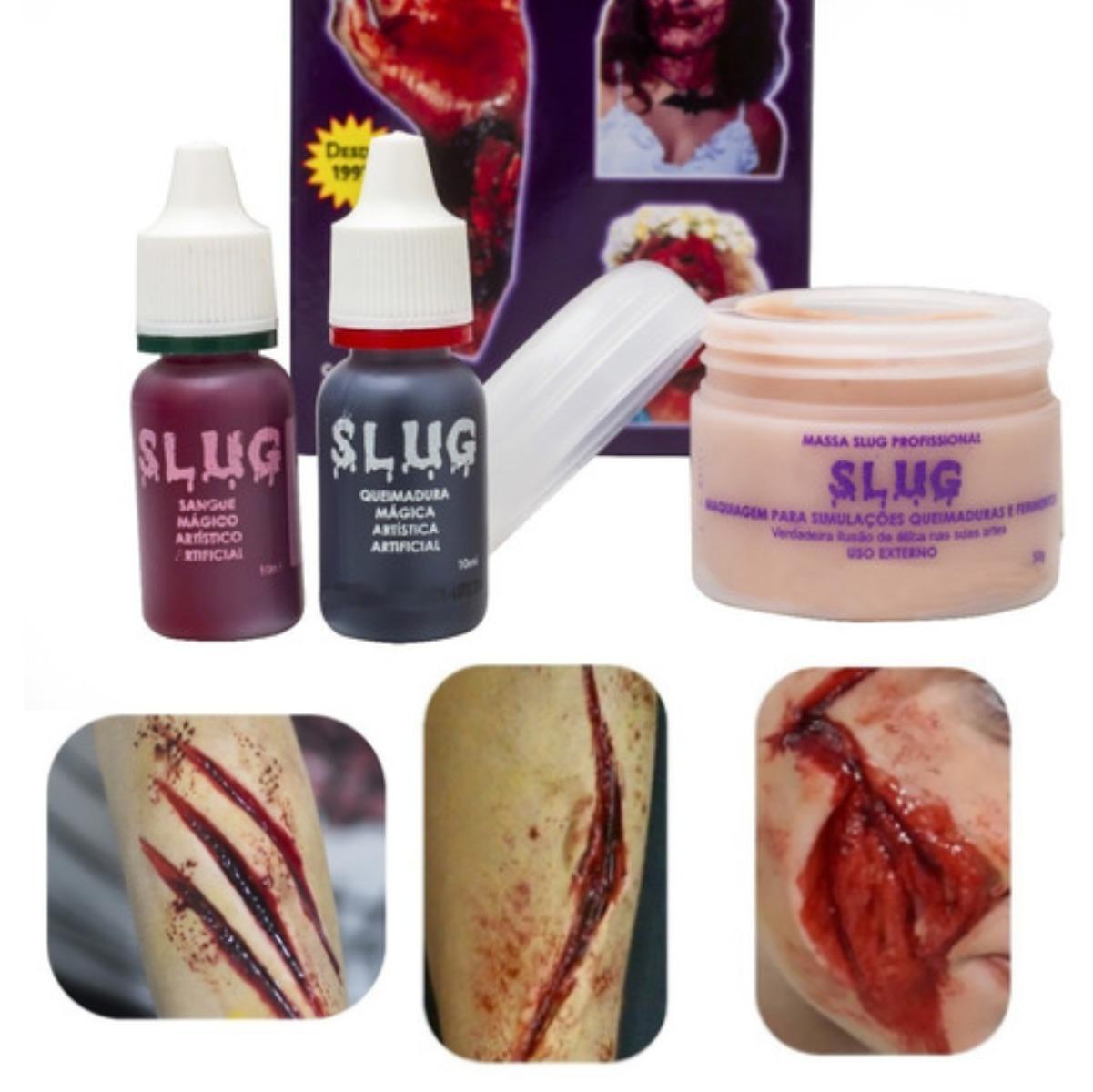 Miniatura Kit Maquiagem Assustadora Sangue E Massa Halloween