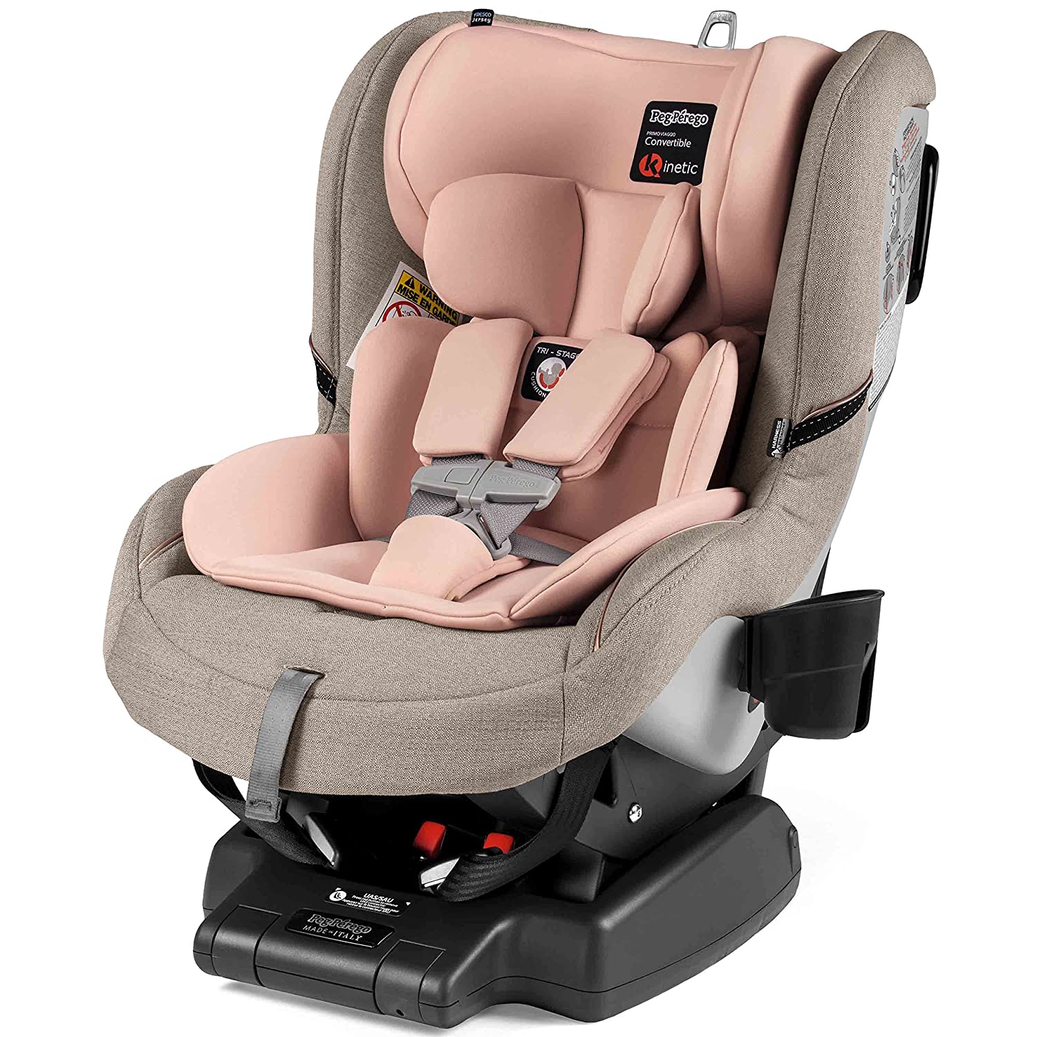 Miniatura Peg Perego Primo Viaggio Bebe Conforto Cadeira Automotiva de 2 a 18 kg Bege e Rosa