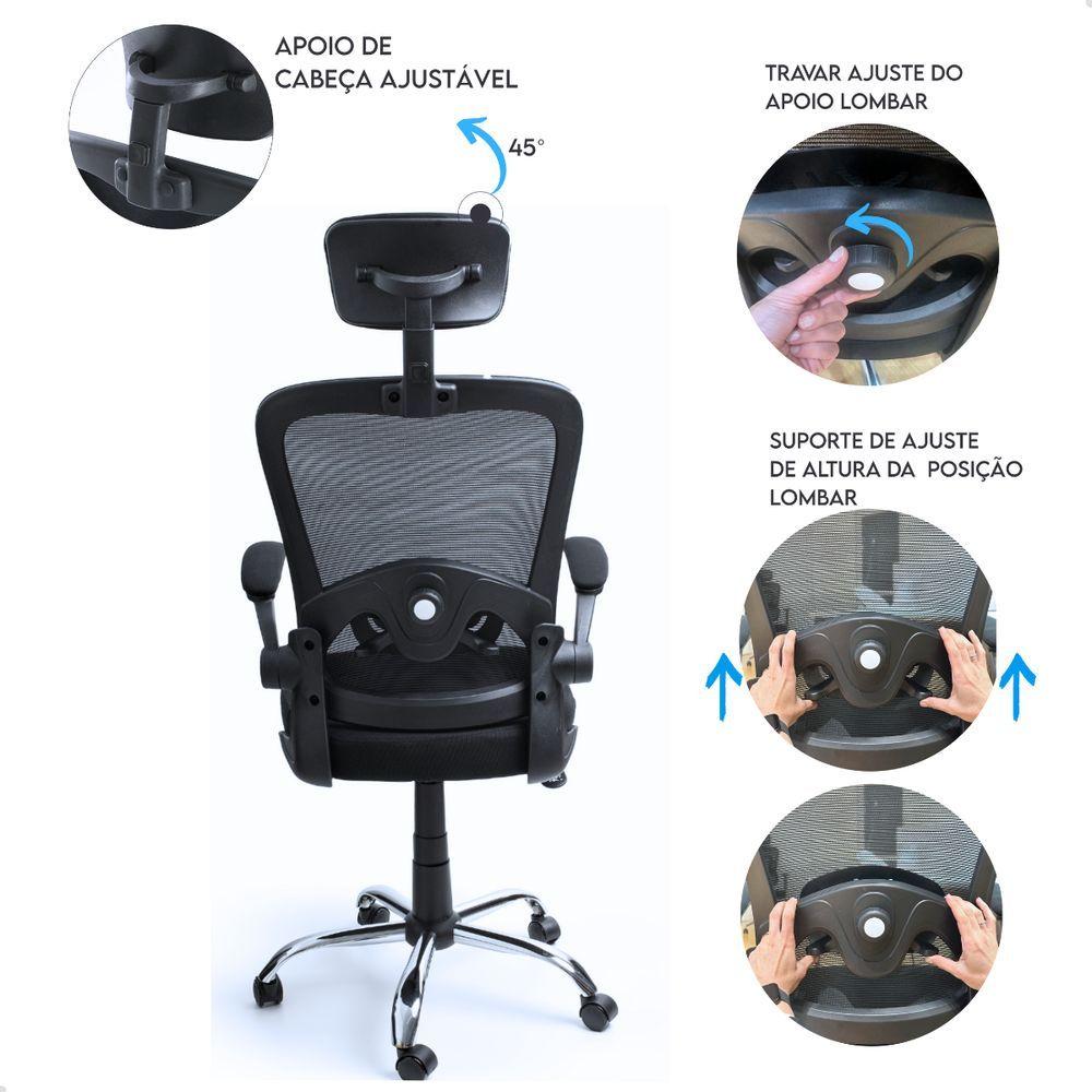 Miniatura Cadeira De Escritorio Presidente Giratória Ergonômica Mesh
