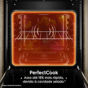 Miniatura Fogão Electrolux 5 bocas Efficient FE5IB Mesa Inox PerfectCook VaporBake Bivolt Branco