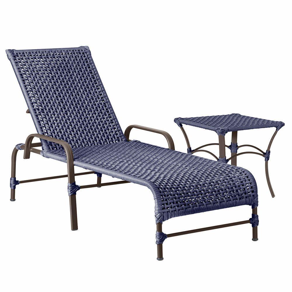Miniatura Espreguiçadeira Catar Mesa Corda Náutica Piscina Trama Azul