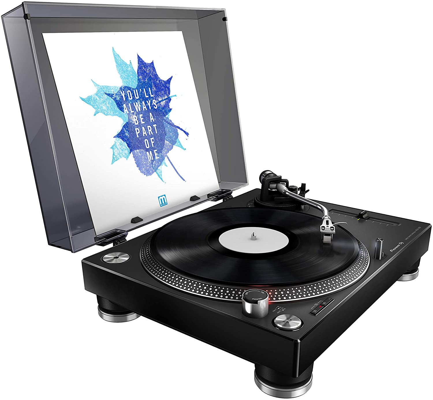 Pioneer DJ PLX500K Toca Discos com Motor de Acionamento Direto Pré Amplificador Headshell com Cartucho e Caneta e saída USB