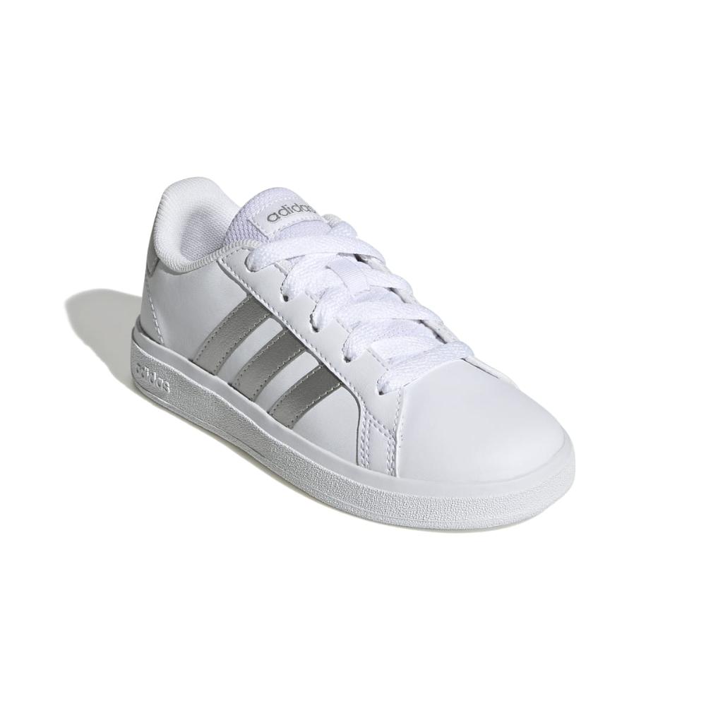Miniatura Tênis Adidas Grand Court 2.0 Juvenil BRANCO/PRATA - 26