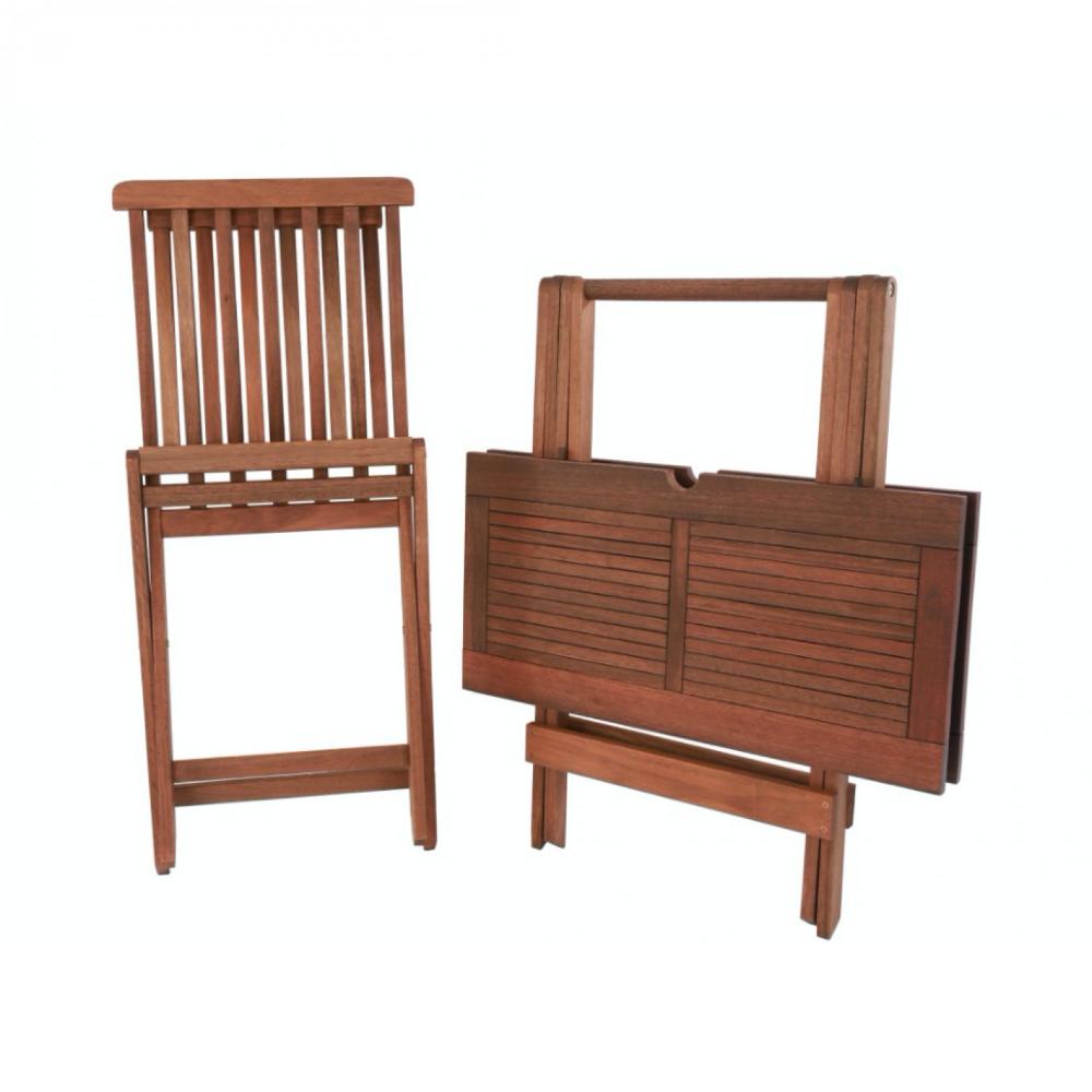 Miniatura Kit 4 Cadeiras Dobráveis Cas Abao Cedro Rosa Madeira