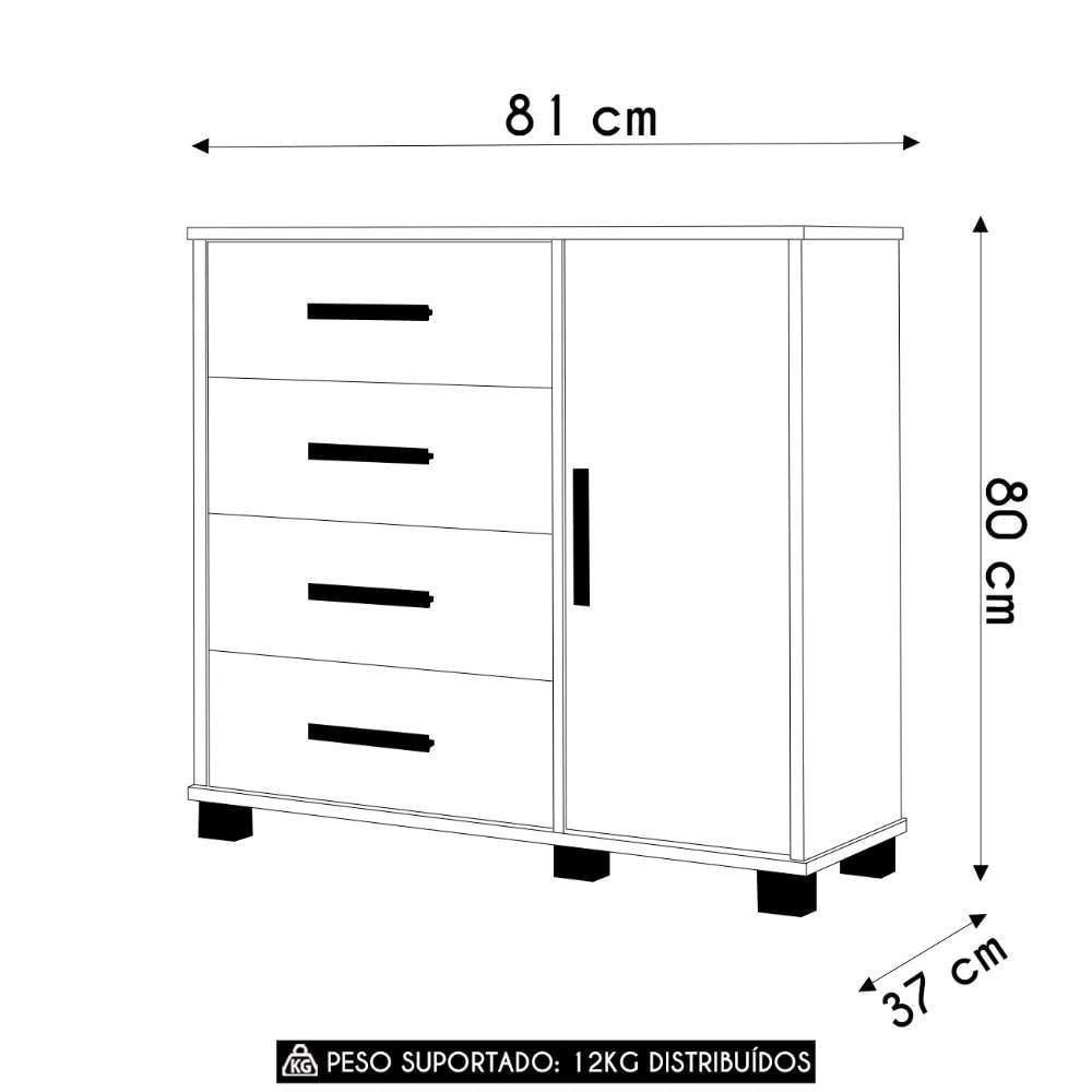 Miniatura Cômoda Infantil Para Quarto 80cm 4 Gavetas Carro Azul Z53 - Mpozenato