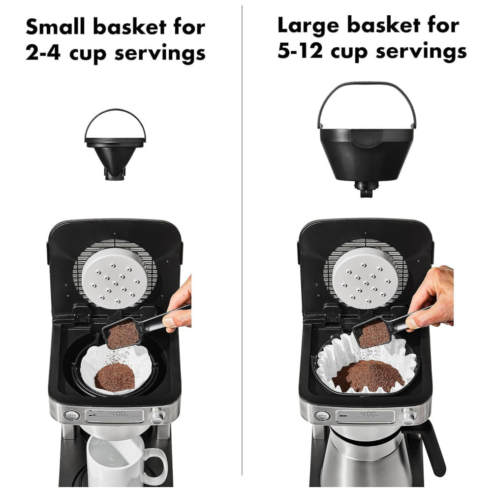 Miniatura Cafeteira de 12 xícaras com Jarra Térmica de Parede Dupla com Isolamento a Vácuo e Controle de Temperatura, 110V, OX...