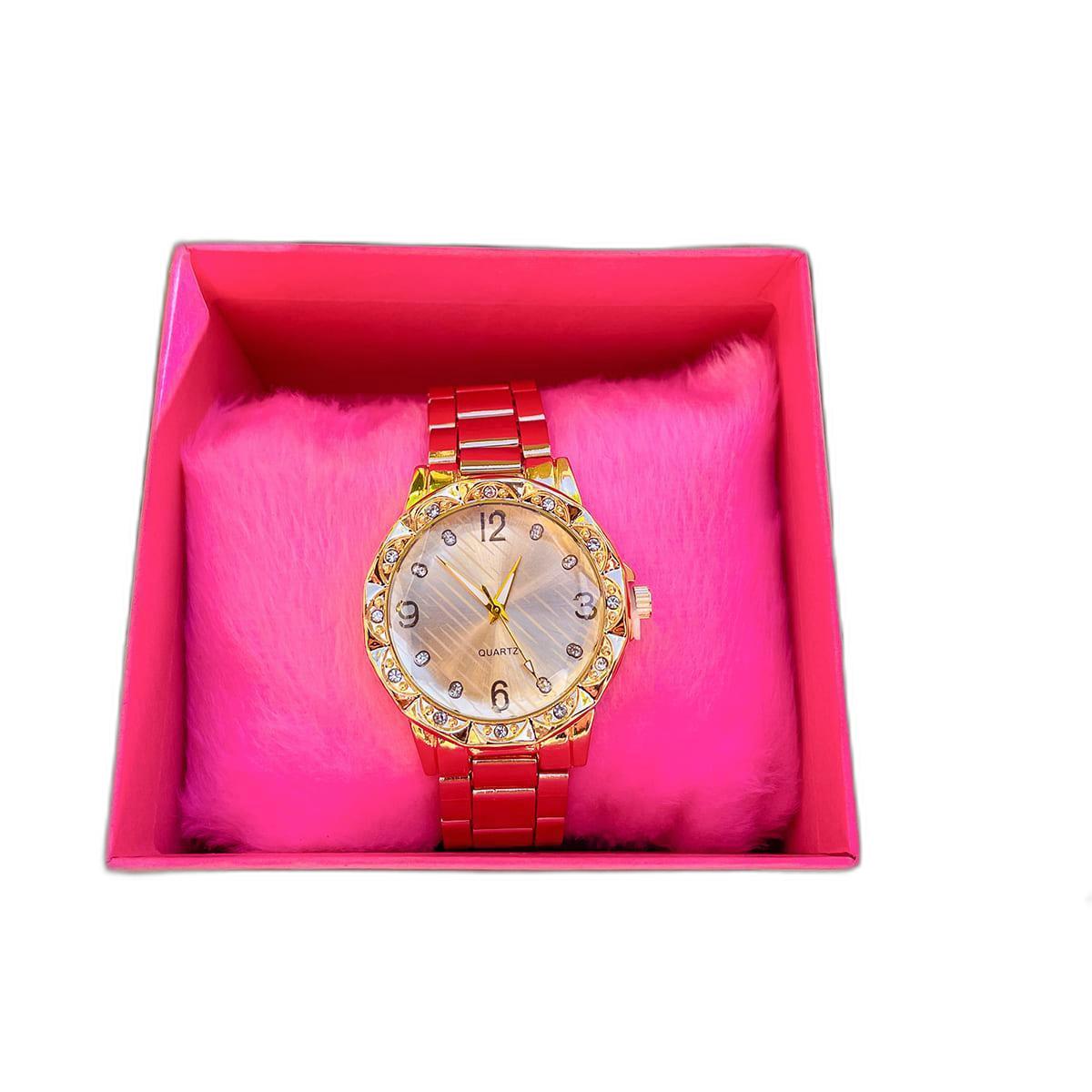 Relógio Feminino Dourado Quartz Para Jovens