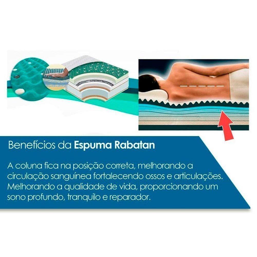 Miniatura Cama Box Baú Queen: Colchão Anjos Infravermelho Longo Terapêutico Confort Nude+Base Branco(158X198)