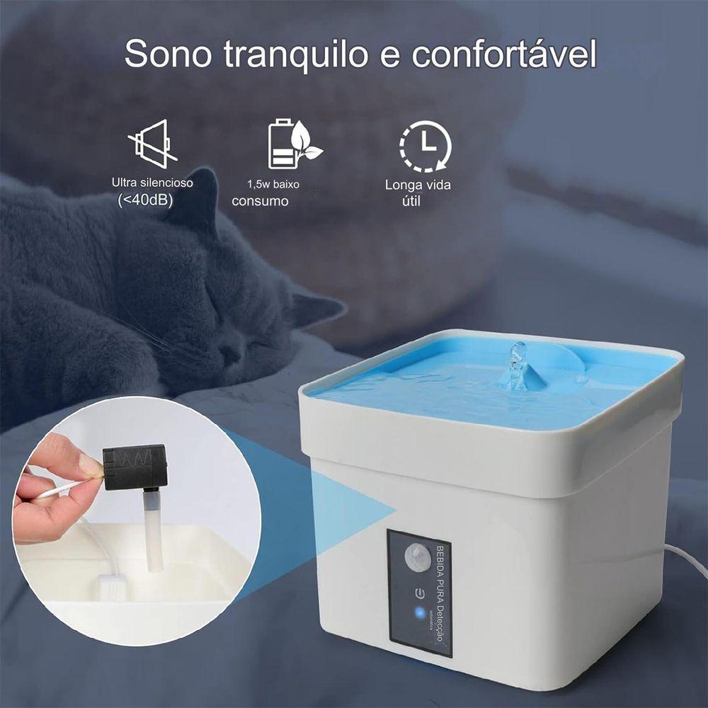 Bebedouro Fonte Agua Automatico Sensor 1,5 Litros Pet Gato Cachorro Caes Filtro Limpeza Purifica
