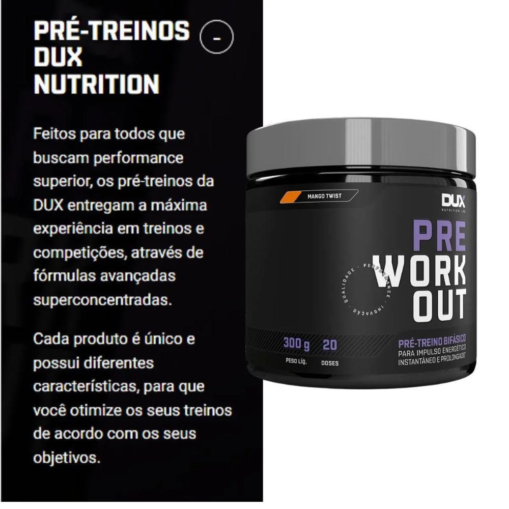 Miniatura Pré Treino Workout Bifasico Dux Nutrition Sabor Frutas Vermelhas 300g