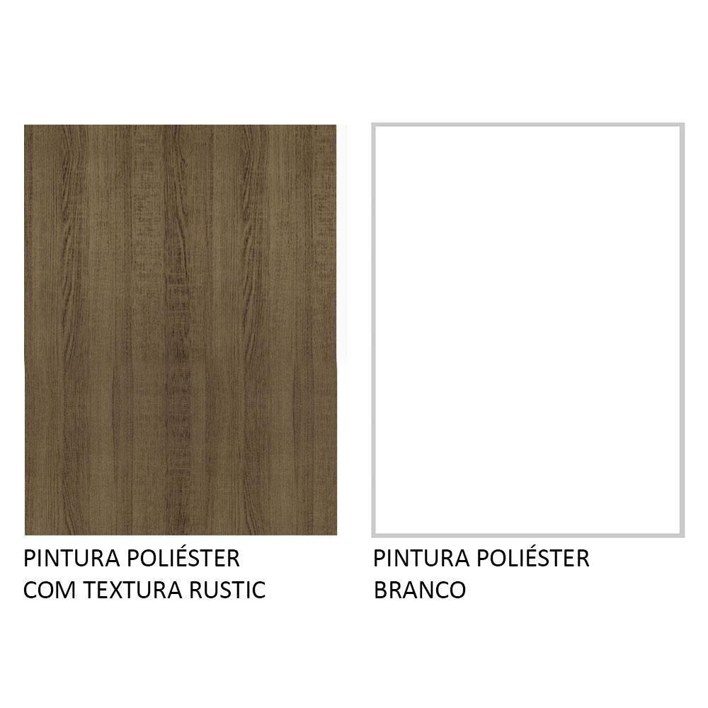 Miniatura Rack Para Tv Até 75 Polegadas 180 Cm 2 Portas Rustic/branco Metz Madesa Rustic