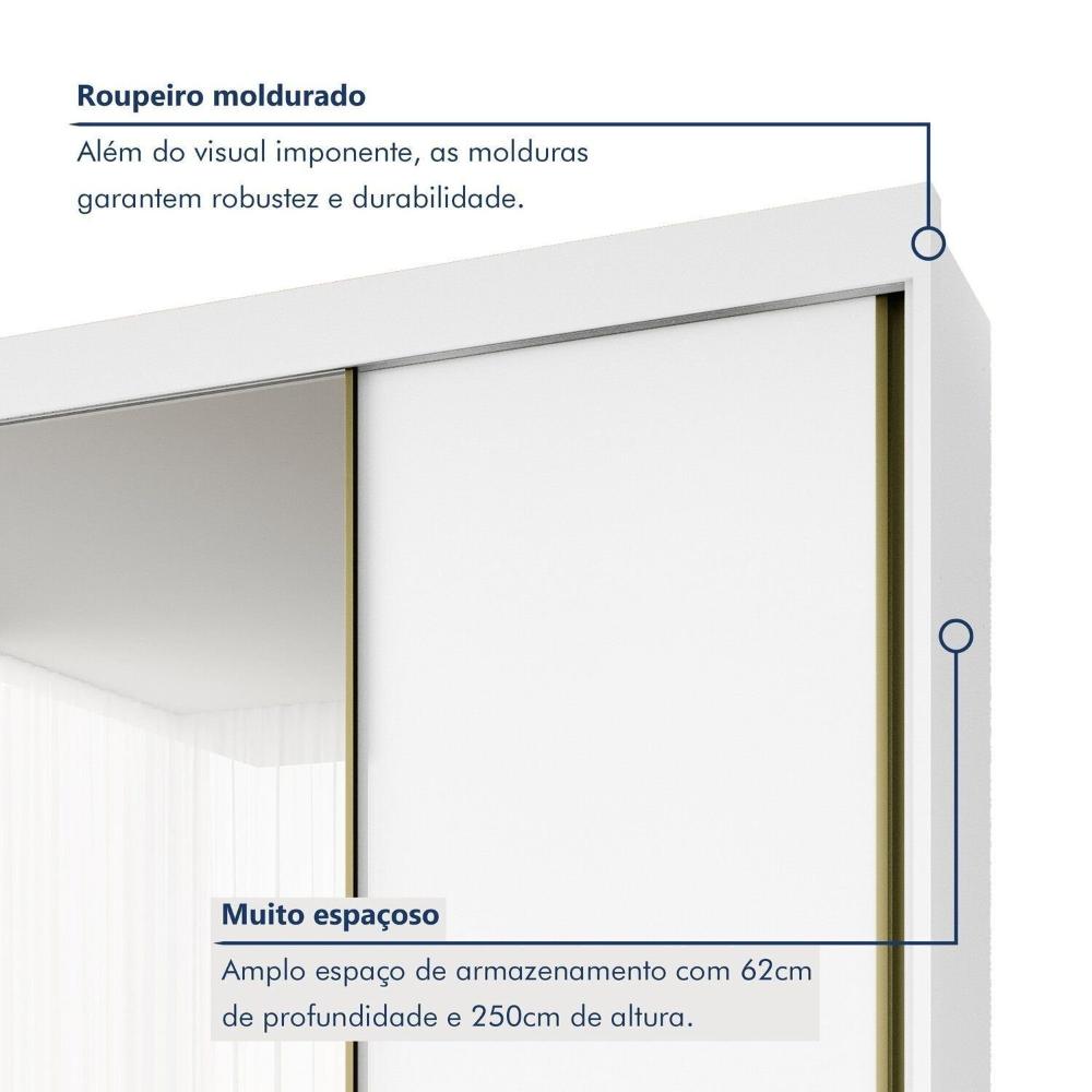 Miniatura Guarda-roupa Casal 2 Portas de Correr 100% Mdf Branco